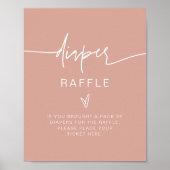 Poster MARLO Boho Blush Pink Diaper Raffle Game Sign (Devant)
