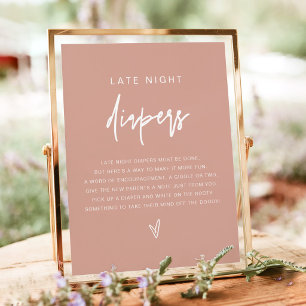 Poster MARLO Boho Blush Rose Diapers Game de Nuit Tardive