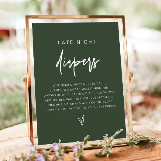 Poster MARLO Boho Forest Green Diapers Game de soirée