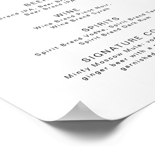 Poster MARLO Bold Contemporary Let's Drink Bar Menu Post (Coin)
