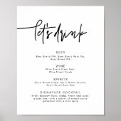 Poster MARLO Bold Contemporary Menu de Bar Let's Drink  A (Devant)