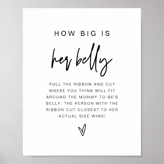 Poster MARLO Bold Modern How Big is Her Belly Game Poste (Devant)
