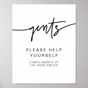 Poster MARLO Bold Moderne Gents Salle de bain Toilettes P