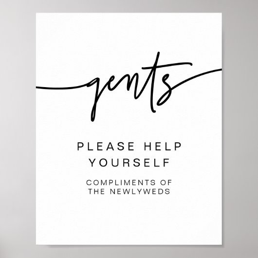 Poster MARLO Bold Moderne Gents Salle de bain Toilettes P (Devant)