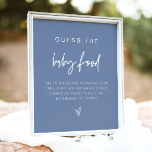 Poster MARLO Dusty Blue Boho Guess the Baby Food Game