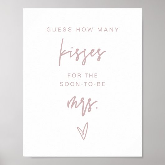 Poster MARLO Dusty Rose Combien de baisers Jeu de mariage (Devant)