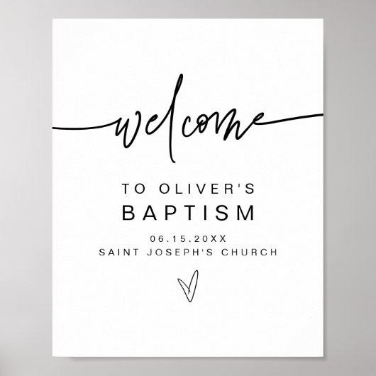 Poster MARLO Modern Bold Contemporary Baptism Welcome (Devant)