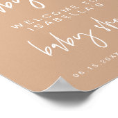 Poster MARLO Moderne Bohême Beige Baby shower Bienvenue (Coin)