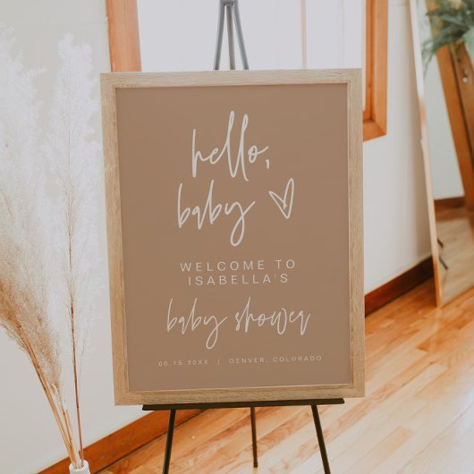Poster MARLO Moderne Bohême Beige Baby shower Bienvenue