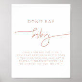 Poster MARLO Moderne Boho Blush Pink Ne pas dire Bébé Sig (Devant)