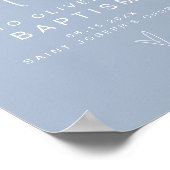 Poster MARLO Moderne Boho Dusty Baptême Bleu Bienvenue (Coin)