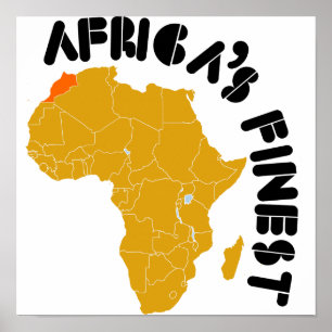 Poster Maroc, Afrique carte design