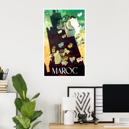 Poster Maroc, vue d'ensemble, berger, avec son navire (Bureau à domicile)