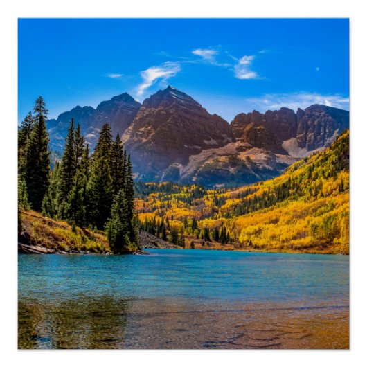 Poster Maroon Bells à Aspen, Colorado (Devant)