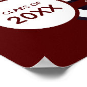 Poster Maroon Courbé Frame Photo Graduation (Coin)