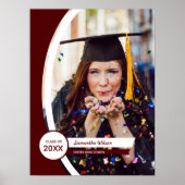 Poster Maroon Courbé Frame Photo Graduation (Devant)