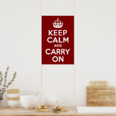 Poster Maroon Gardez le calme et continuer (Cuisine)