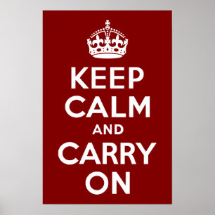 Poster Maroon Gardez le calme et continuer