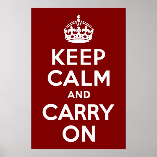 Poster Maroon Gardez le calme et continuer (Devant)