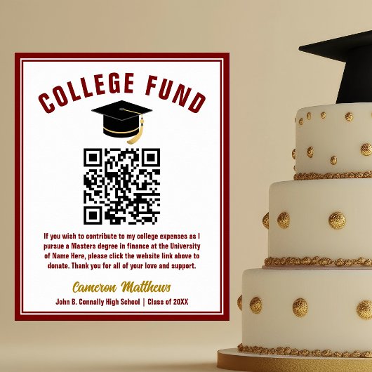 Poster Maroon Gold Graduate College Fund QR Code