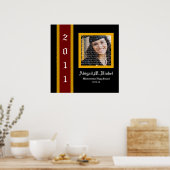 Poster Maroon & Gold School Graduation Art Mur encadré (Cuisine)