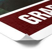 Poster Maroon Modern Textured Photo Graduation (Coin)