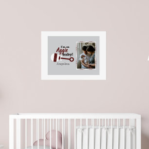 Poster Maroon Plaid Rattle Aggie Baby Photo