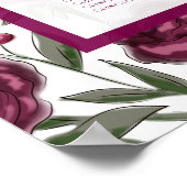 Poster Maroon Rose Wedding Seating Chart (Coin)