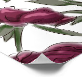 Poster Maroon Rose Wedding Seating Chart (Coin)