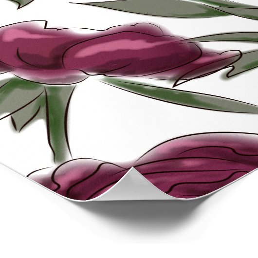 Poster Maroon Rose Wedding Seating Chart (Coin)