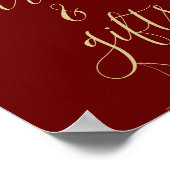 Poster Maroon rouge foncé & or moderne Floral Cartes & Ca (Coin)