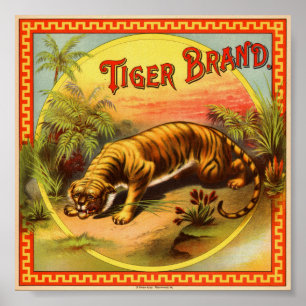 Poster Marque 1900 de tigre