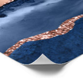 Poster Marque bleu bronze agate bienvenue anniversaire (Coin)