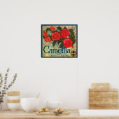 Poster Marque Camillia Oranges Classic Fruit Crate Étique (Cuisine)
