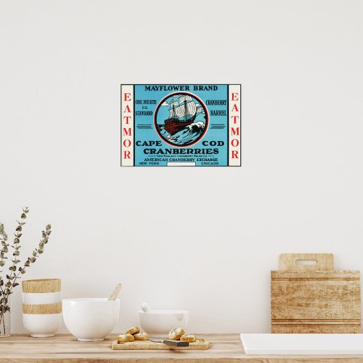 Poster Marque Cape Cod Mayflower Eatmor Cranberries (Cuisine)