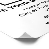 Poster Marque d'affaires sur l'affiche Carré blanc (Coin)