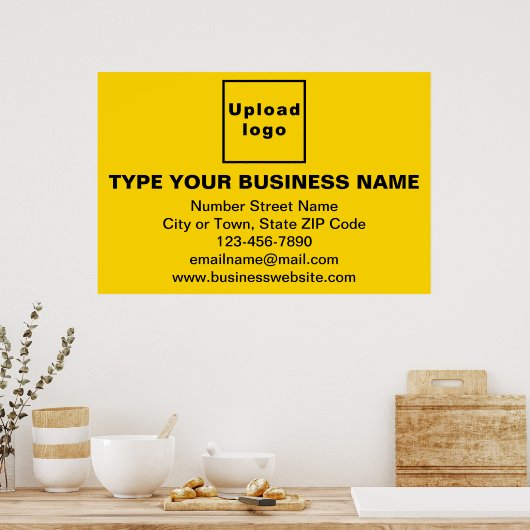 Poster Marque d'affaires sur l'affiche du rectangle jaune (Cuisine)
