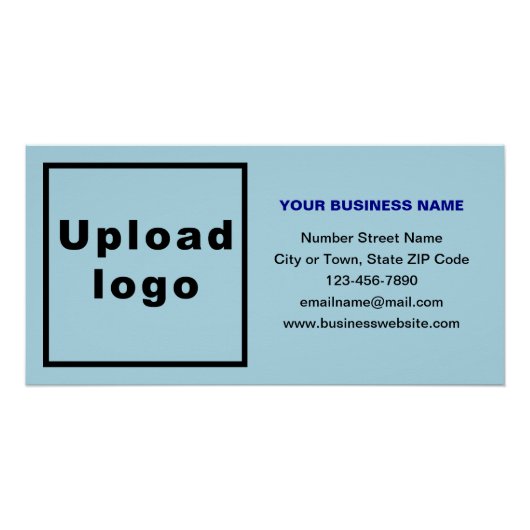 Poster Marque d'affaires sur rectangle bleu clair brillan (Devant)