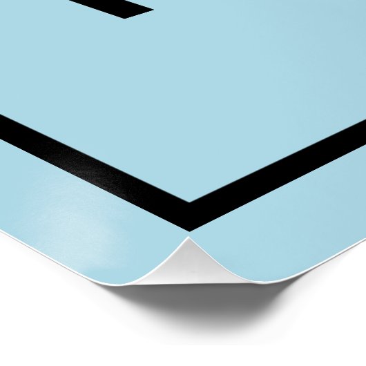 Poster Marque d'affaires sur rectangle bleu clair brillan (Coin)