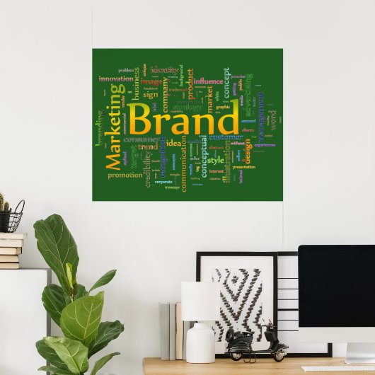 Poster Marque et marketing Texte connexe Vert (Bureau à domicile)