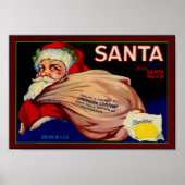 Poster Marque père Noël Lemons Ventura Comté Fruit de Cal (Devant)