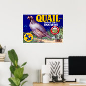 Poster Marque Quail Contra Costa Bartletts (Bureau à domicile)