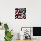 Poster Marques abstraites en noir et rouge (Bureau à domicile)