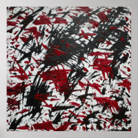Marques abstraites en noir et rouge