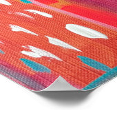 Poster Marques de pinceau rose et orange Abstraites (Coin)