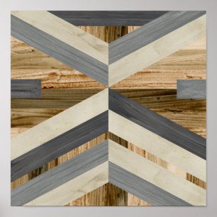 Poster Marqueterie géométrique
