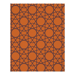Poster Marrakech Indigo Géométrie