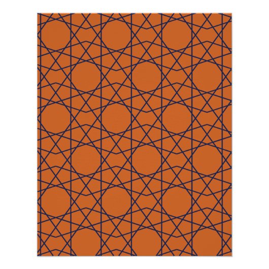 Poster Marrakech Indigo Géométrie (Devant)