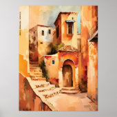 Poster Marrakech, Maroc Ancienne Médina Style expressionn (Devant)