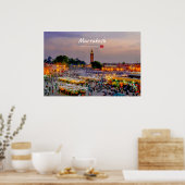 Poster Marrakech, Maroc - Place Jemaa el Fnaa (Cuisine)